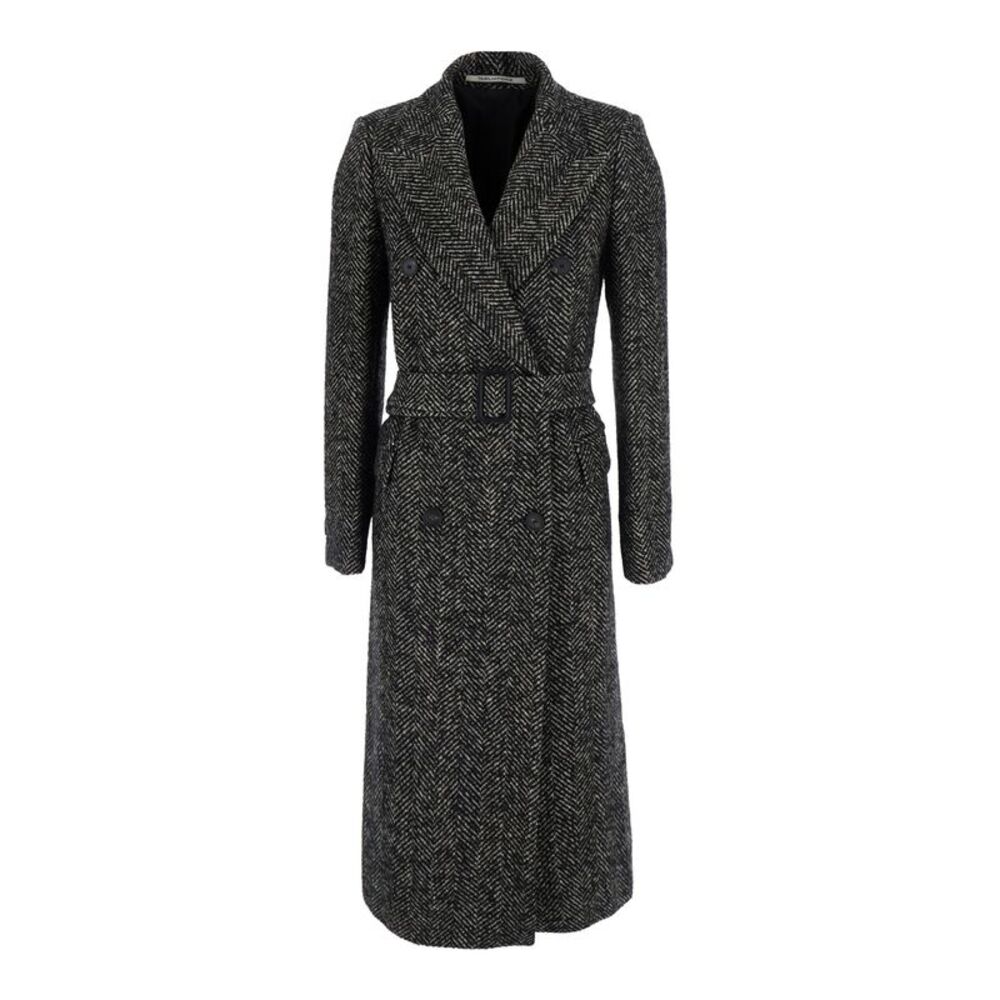 Tagliatore Women Jole Double-Breasted Coat In Grey Wool For Men